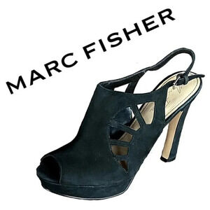 Marc Fisher, Trinaa Suede Platform Heels in Black